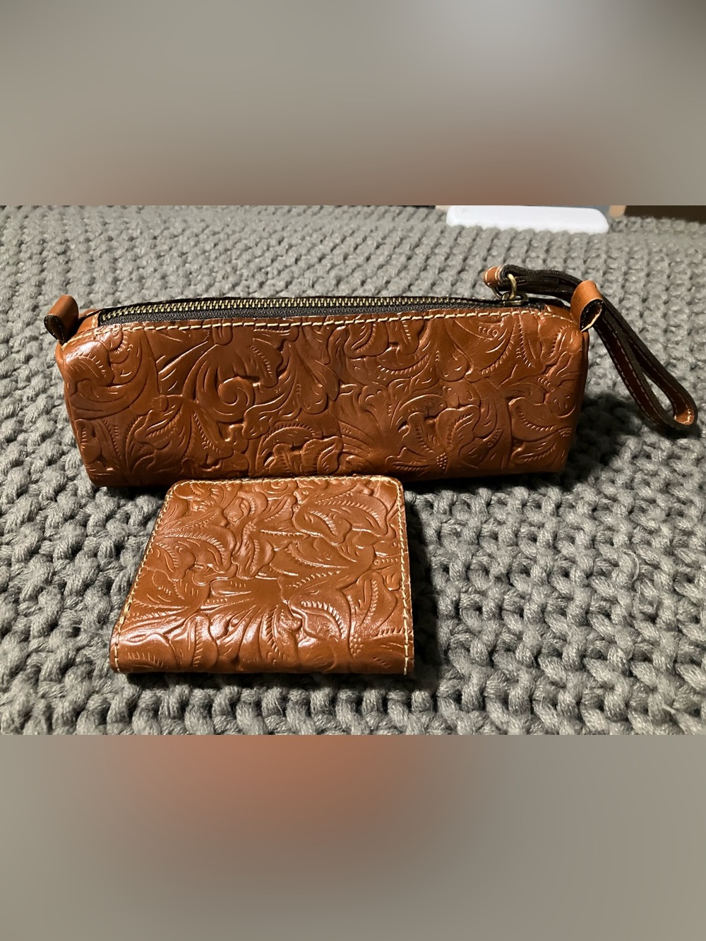 NWOT Patricia Nash Floral Embossed Leather Wallet & Clutch Set